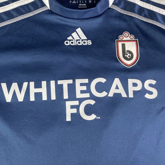 Vancouver Whitecaps Jersey Mens Small Blue White Adidas Carlyle Mitchel 2013 Kit - Picture 3 of 12